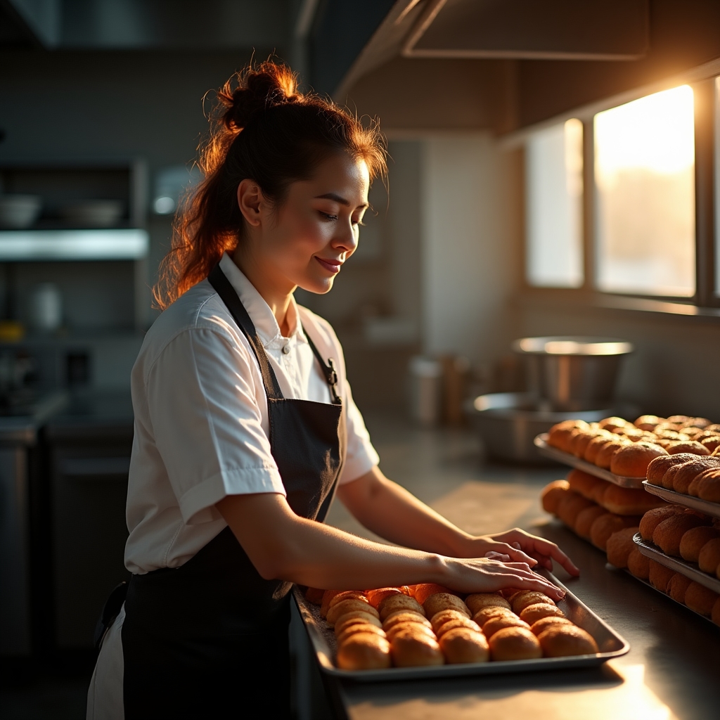 Persona cocinando en un turno dentro de cocina comercial habilitada